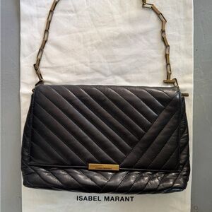 Isabel Marant Black Quilted Leather Shoulder Bag
